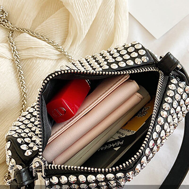 Noir Elegance Embellished Bag