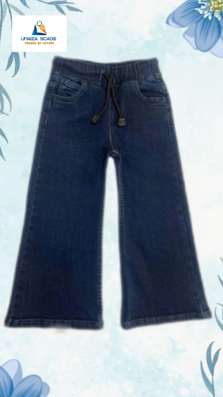 Girls Flapper Denim Jeans – Dark Blue