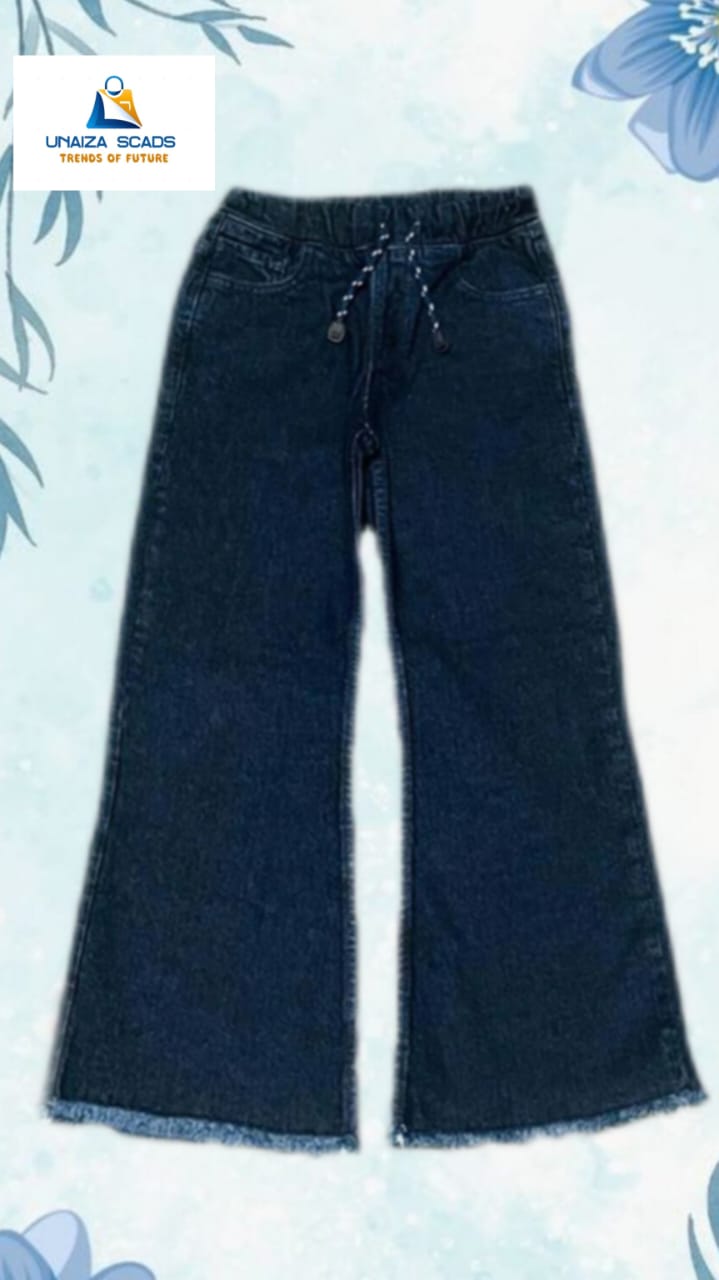 Girls Flapper Flare Jeans – Dark Blue Denim