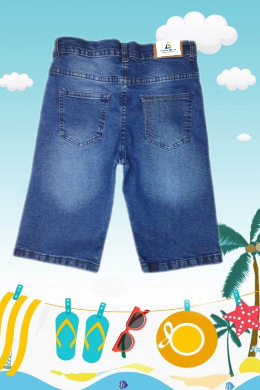 Kids Denim Mid Blue Jeans Shorts
