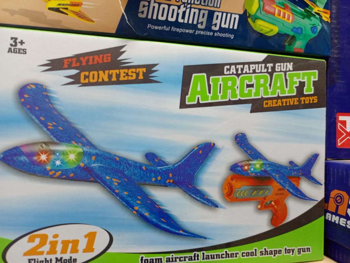 Airplane Launcher Aircraft Flying Shooting Gun Toys