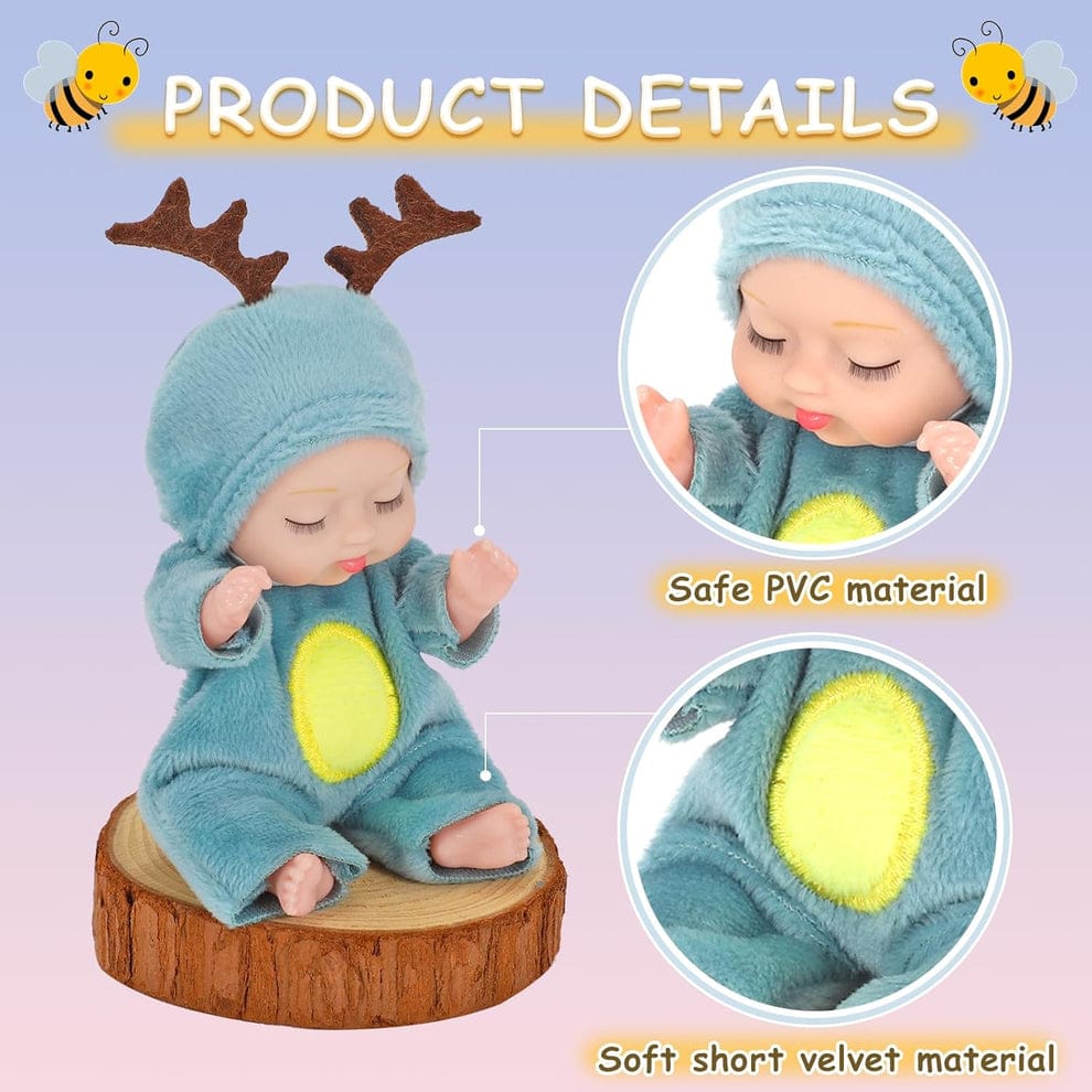 3.5′ Sleeping Baby, 1 Piece Mini Reborn Baby Doll With Clothes Toys (Random Color)