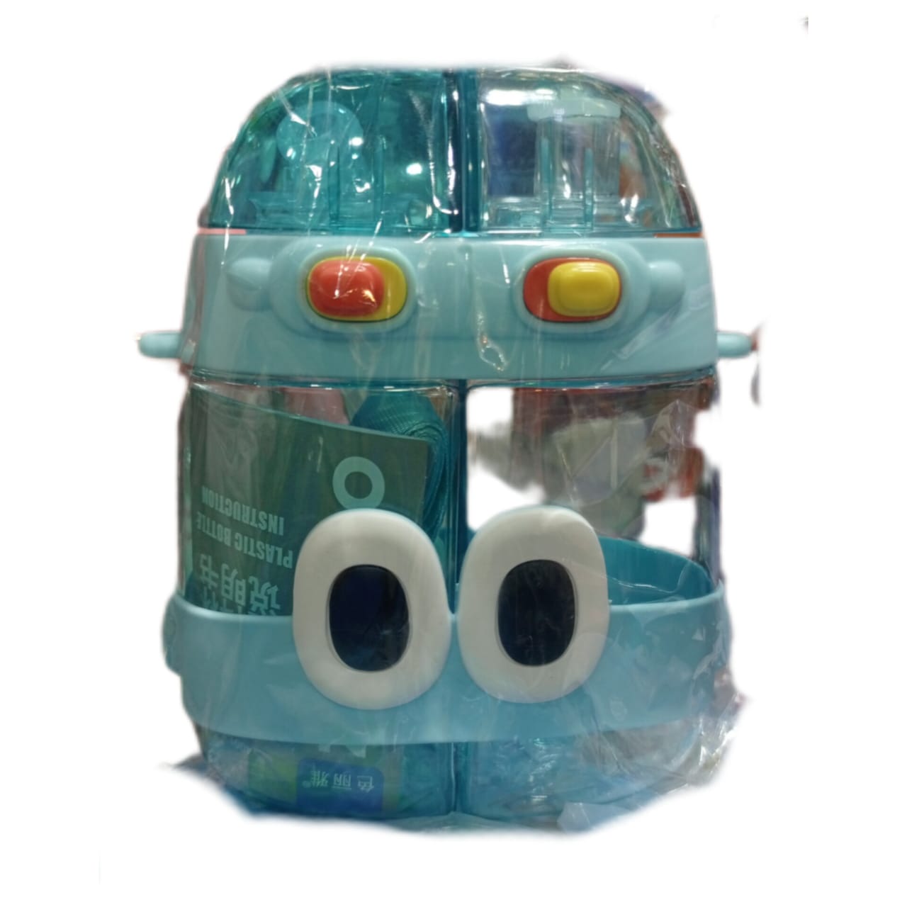 Transparent Big Eyes 2 in 1 Sipper School Water Bottle For Kids (Free Shipment)