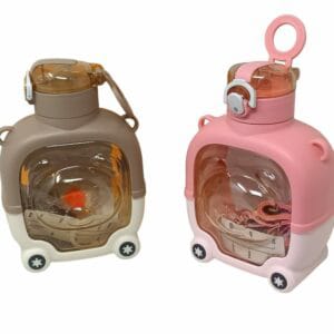 Silicone Cute Bear Transparent Sipper School Water Bottle For Kids Random Designs