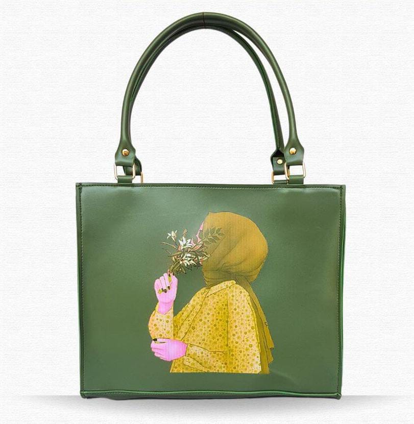 Elegant Hijab Girl Canvas Tote Bag