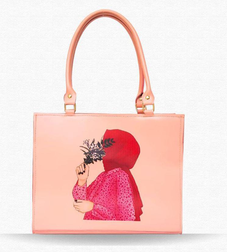 Elegant Hijab Girl Canvas Tote Bag