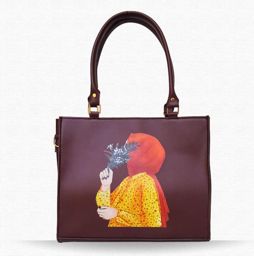 Elegant Hijab Girl Canvas Tote Bag