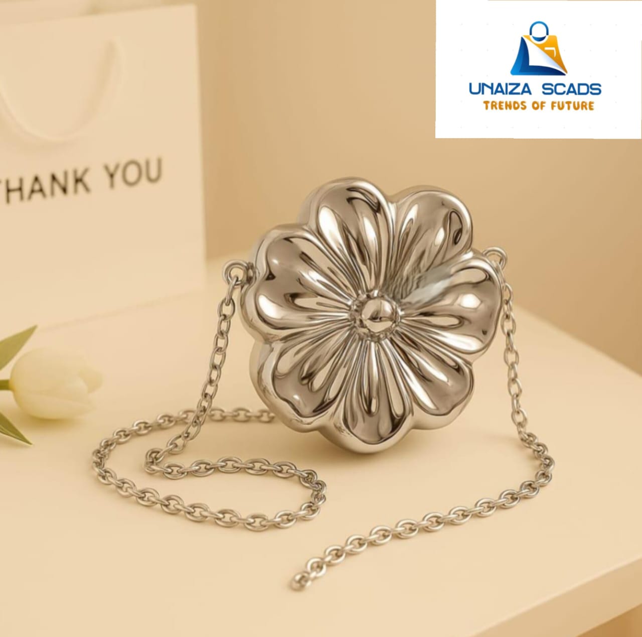 Elegant Flower Mini Cross Body Metal Pouch/Clutch Bags