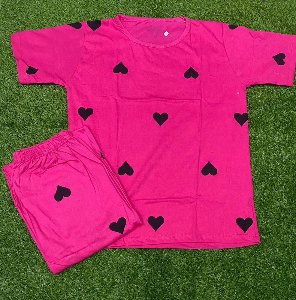 2 Pcs Ladies Stitched Cotton Jersey Printed Night Suit (Free Shipment)