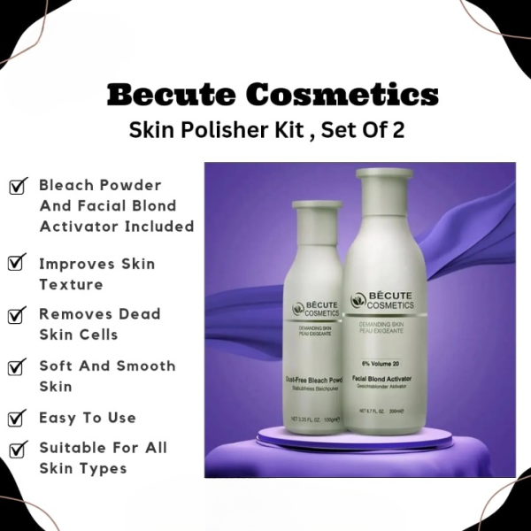 BeCute Skin Polish Set – Bleach Powder & Facial Blonde Activator For Radiant And Even Skin Tone Cosmetics (Free Shipment)