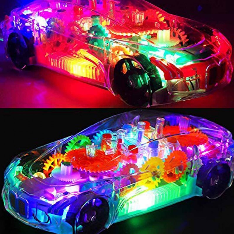 Musical Gear Display Transparent Mechanical Car Toys