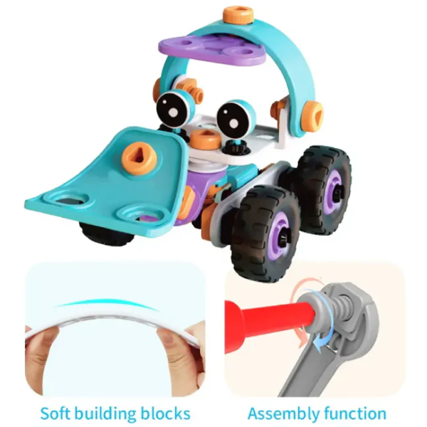 Diy Soft Rubber Building Puzzle Truck Set For Children – Creative 3d Assembly Construction Vehicle With Flexible Pieces Toys