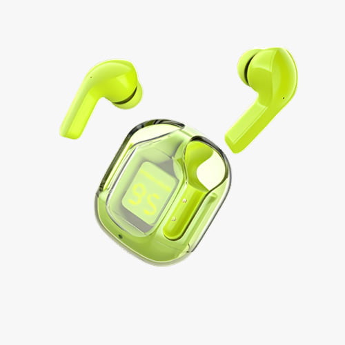 Wireless Bluetooth Earbuds With Crystal Transparent Case Type C Accessories (Free Shipment)