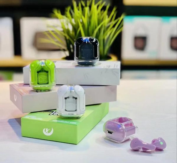 Wireless Bluetooth Earbuds With Crystal Transparent Case Type C Accessories (Free Shipment)