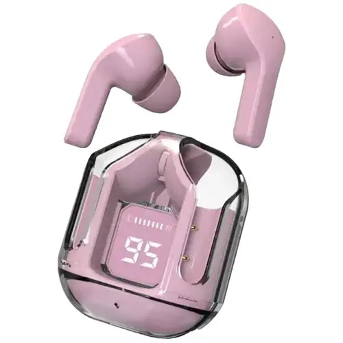 Wireless Bluetooth Earbuds With Crystal Transparent Case Type C Accessories (Free Shipment)