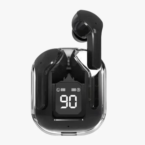 Wireless Bluetooth Earbuds With Crystal Transparent Case Type C Accessories (Free Shipment)