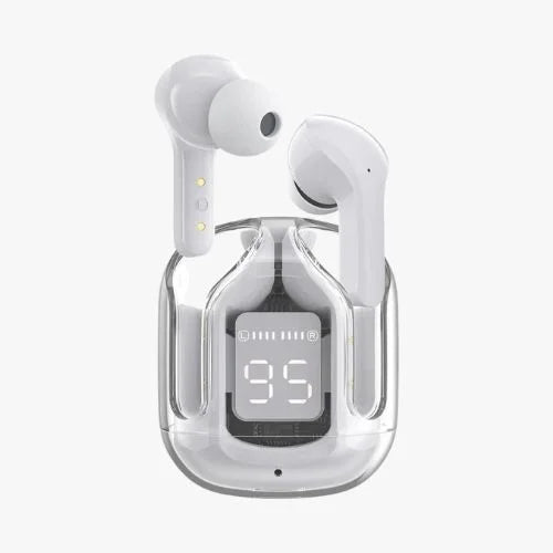 Wireless Bluetooth Earbuds With Crystal Transparent Case Type C Accessories (Free Shipment)