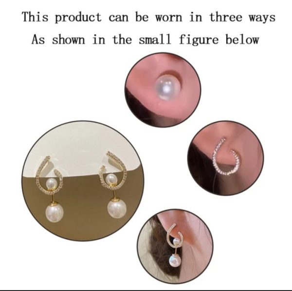 Elegant Zircon Pearl Stone Earrings Material Alloy Jewelry