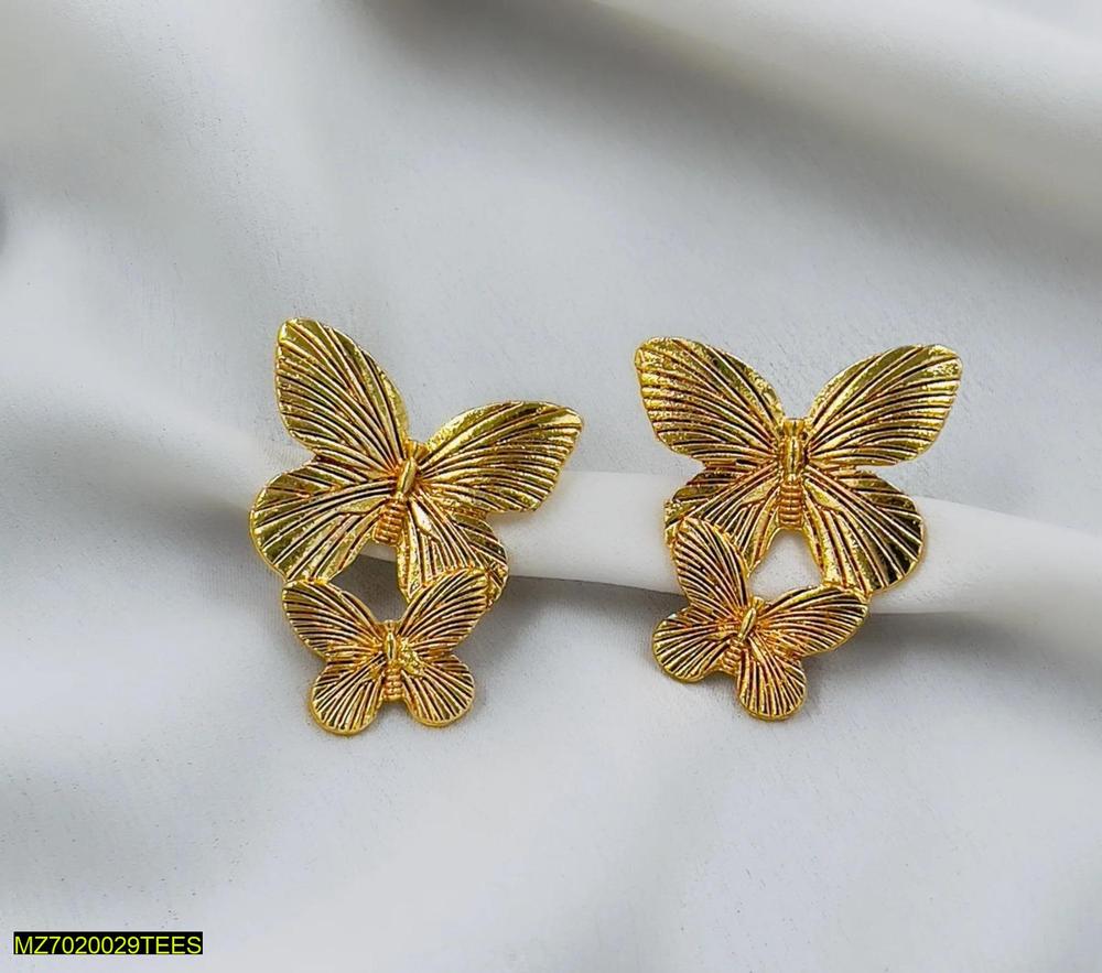 Butterfly Style Gold Plated Earrings Jewelry