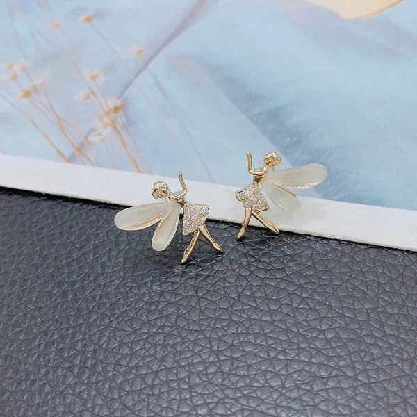 Fashion Cute Flower Wings Elf Stud Fairy Earrings Jewelry
