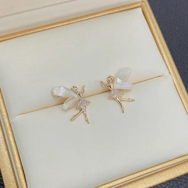 Fashion Cute Flower Wings Elf Stud Fairy Earrings Jewelry