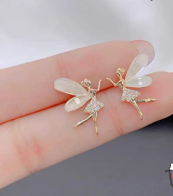 Fashion Cute Flower Wings Elf Stud Fairy Earrings Jewelry