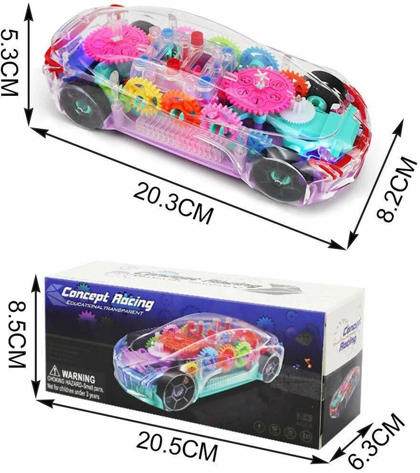 Musical Gear Display Transparent Mechanical Car Toys