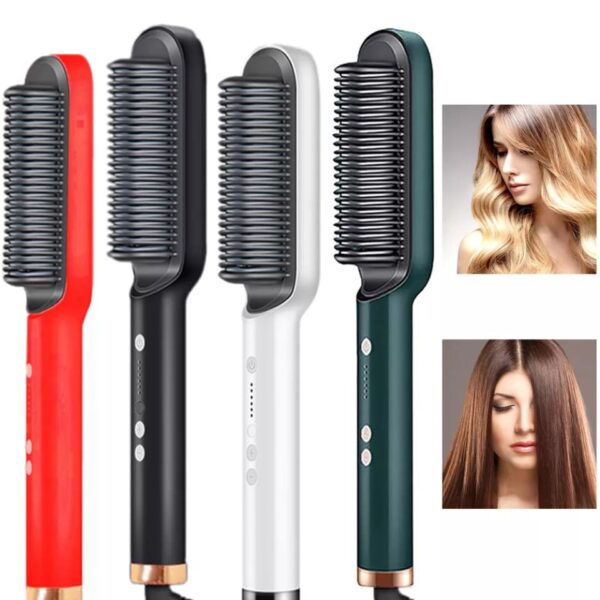 Hair Straightener Comb 2-in-1 Curling Iron Brush Cosmetics (Free Shipment)