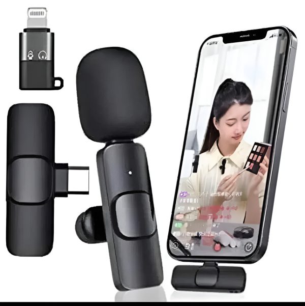 K8 Wireless Microphone With Type-C Connector – Noise-Cancelling Clip Accessories (Free Shipment)