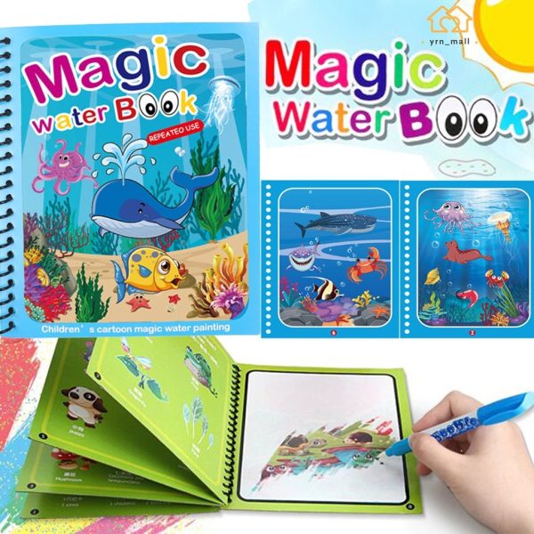 Buy 1 Get 1 Free Magic Colouring Book with Water Pen | Mess-Free Fun for Your Child | Limited Time Offer (Free Shipment)