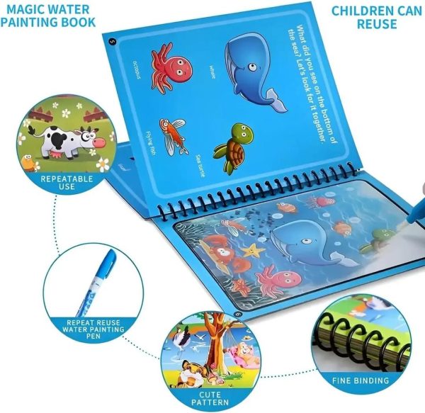 Buy 1 Get 1 Free Magic Colouring Book with Water Pen | Mess-Free Fun for Your Child | Limited Time Offer (Free Shipment)
