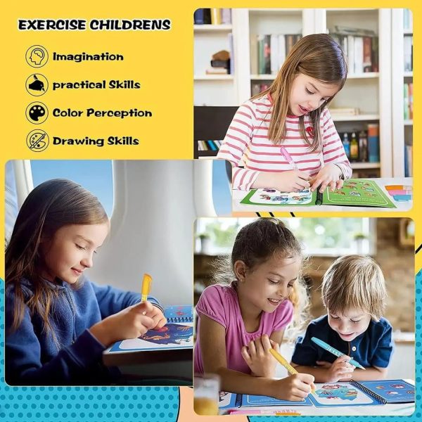 Buy 1 Get 1 Free Magic Colouring Book with Water Pen | Mess-Free Fun for Your Child | Limited Time Offer (Free Shipment)