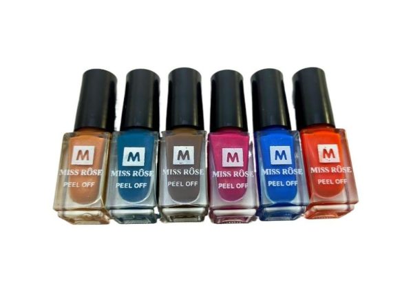 Miss Rose Peel Off Nail Polish Pack Of 12 Cosmetics (Free Shipment)
