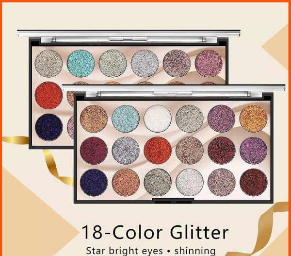 Mocallure Professional 18-color Glitter Eyeshadow Palette – Bold, Shimmering Shades For Every Look Cosmetics(Free Shipment)