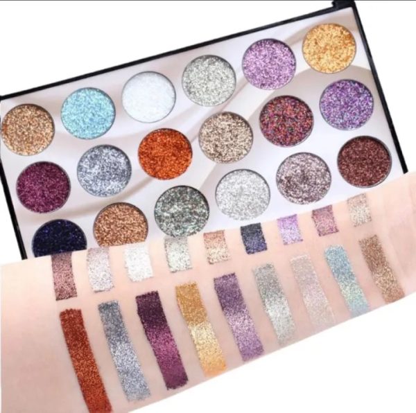 Mocallure Professional 18-color Glitter Eyeshadow Palette – Bold, Shimmering Shades For Every Look Cosmetics(Free Shipment)