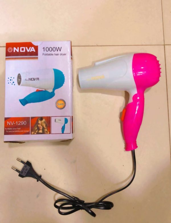 Nova Foldable Premium Quality Hair Dryer – NV 1290 Cosmetics (Free Shipment)