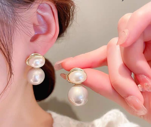 Oval Shape Marble Korean Style Earrings Jewelry