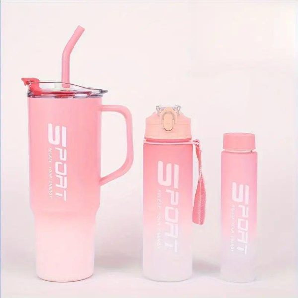 (pack Of 3) Water Bottles Set, Sports Water Cups, Portable Drinking Cups, Accessories (Free Shipment)