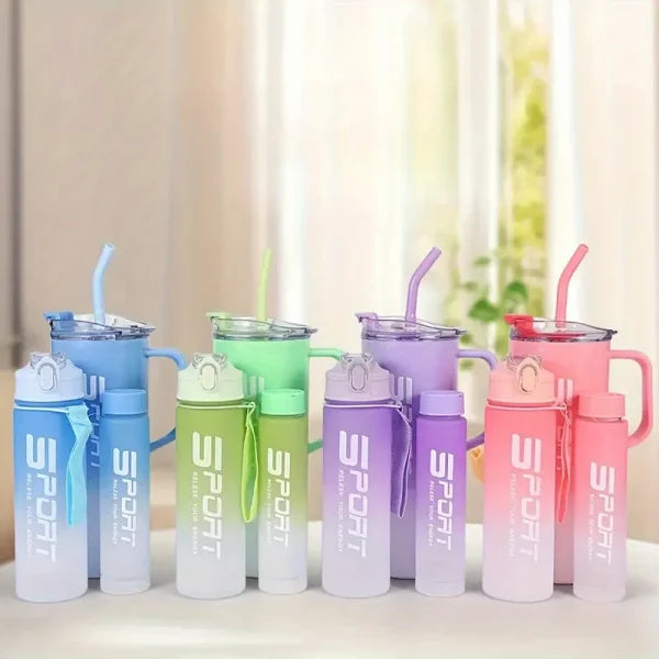 (pack Of 3) Water Bottles Set, Sports Water Cups, Portable Drinking Cups, Accessories (Free Shipment)
