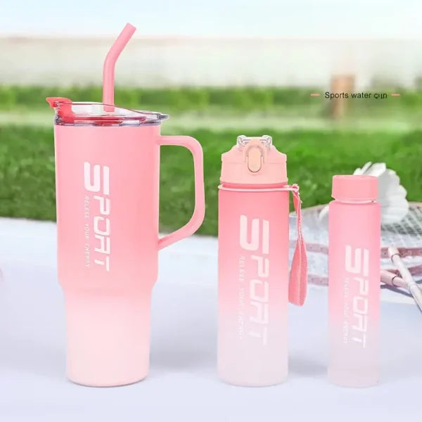 (pack Of 3) Water Bottles Set, Sports Water Cups, Portable Drinking Cups, Accessories (Free Shipment)