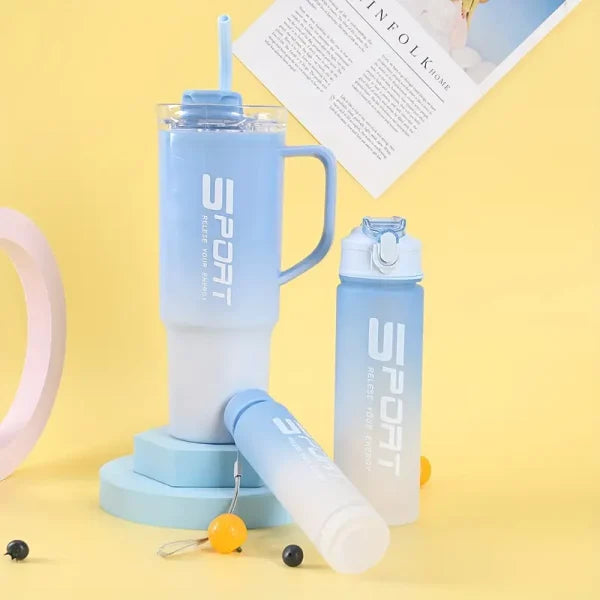 (pack Of 3) Water Bottles Set, Sports Water Cups, Portable Drinking Cups, Accessories (Free Shipment)