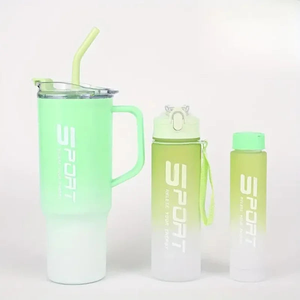 (pack Of 3) Water Bottles Set, Sports Water Cups, Portable Drinking Cups, Accessories (Free Shipment)