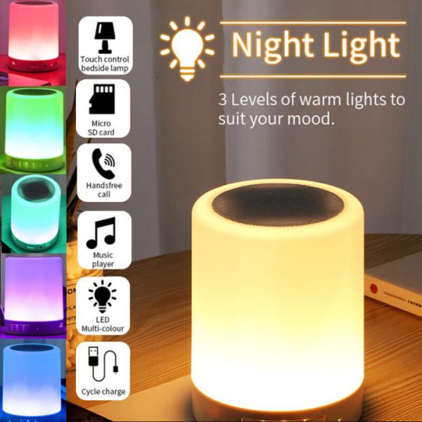 Portable Color Changing Touch Desk Lamp With Bluetooth Speaker Accessories (Free Shipment)