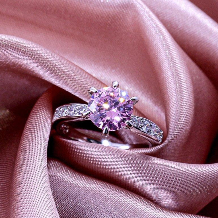 Imported Silver Platted Zircon Round Ring Jewelry