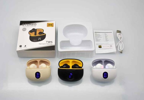 Display Earbuds Stereo 895B Wireless Bluetooth With Led Display Type C Fast Charging Accessories (Free Shipment)