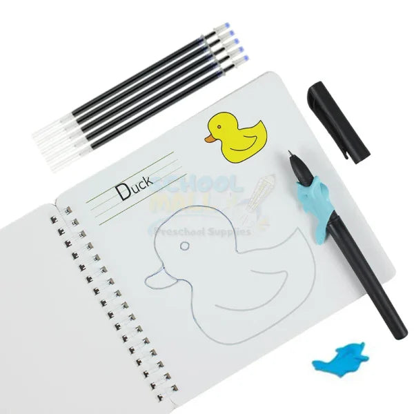 Magic 4 Pcs Reusable Groove Control Pen Drawing Books With Refills For Kids (Free Shipment)