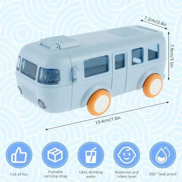 School Bus Design Kids Water Bottle with Straw (Free Shipment)