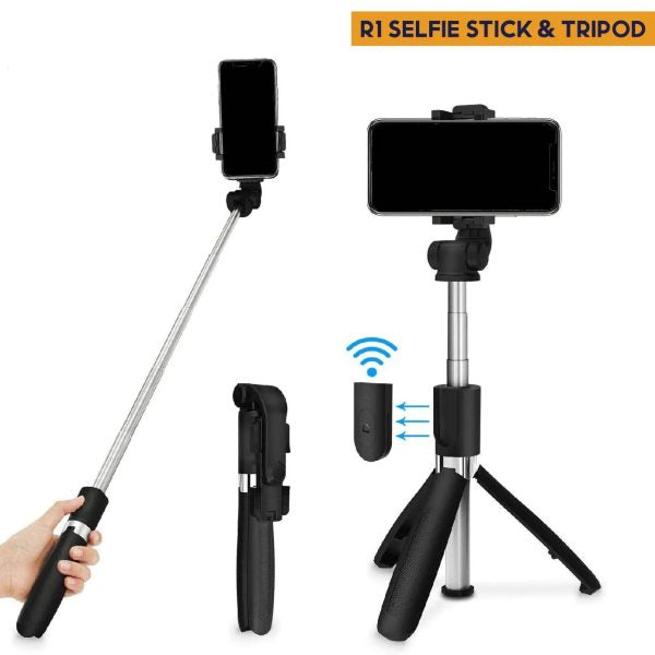 Tripod Selfie Stick With Wireless Remote Shutter Compatible With All Cell Phones – Selfie Stick With Light Accessories