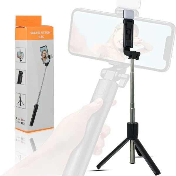 Tripod Selfie Stick With Wireless Remote Shutter Compatible With All Cell Phones – Selfie Stick With Light Accessories