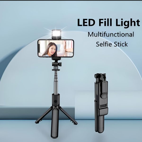 Tripod Selfie Stick With Wireless Remote Shutter Compatible With All Cell Phones – Selfie Stick With Light Accessories